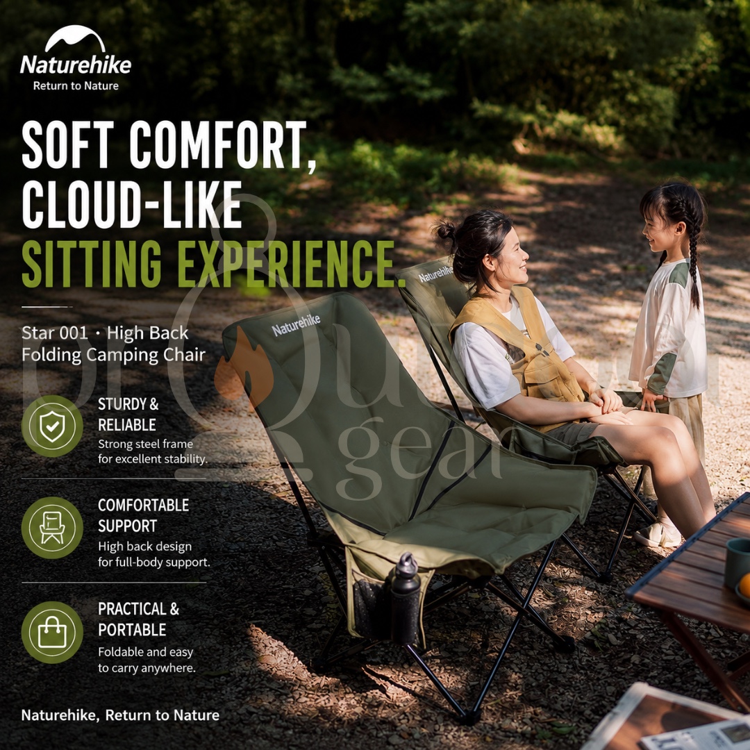 NATUREHIKE Sea Star 001 JJ020 Collapsible High-Back Moon Folding Chair