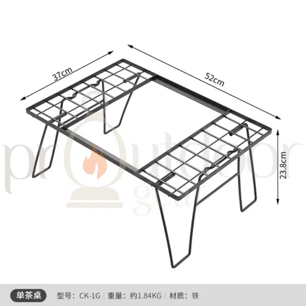 CAMPINGMOON CK-1G/CK-2G IGT Double Layer Modular Camping Table Bamboo Top Foldable Cooking Table BBQ Picnic Table
