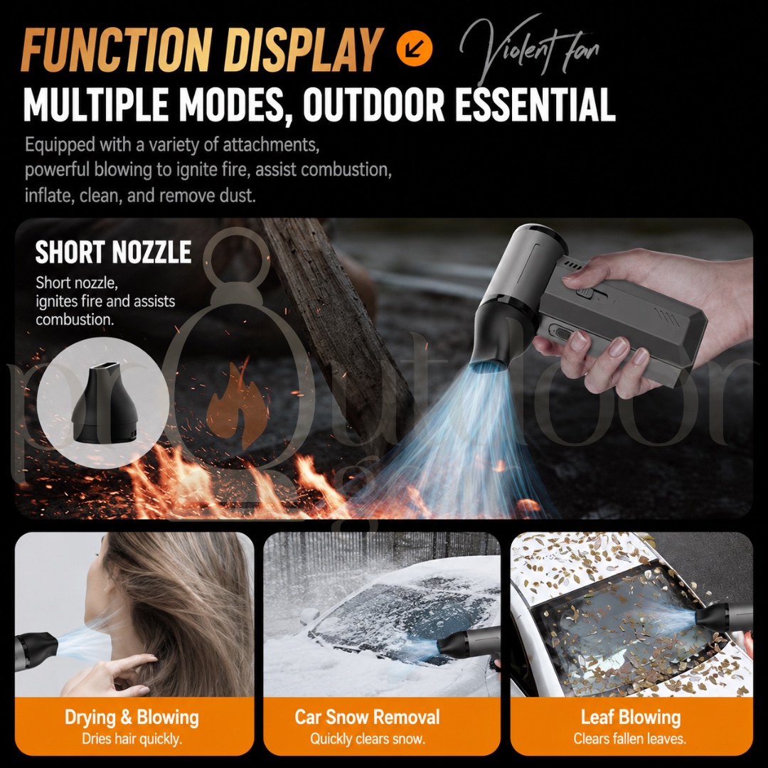 F72 High-Speed Turbo Fan Hurricane Blower & Powerful Wireless Handheld 130,000 RPM Car Vacuum Cleaner