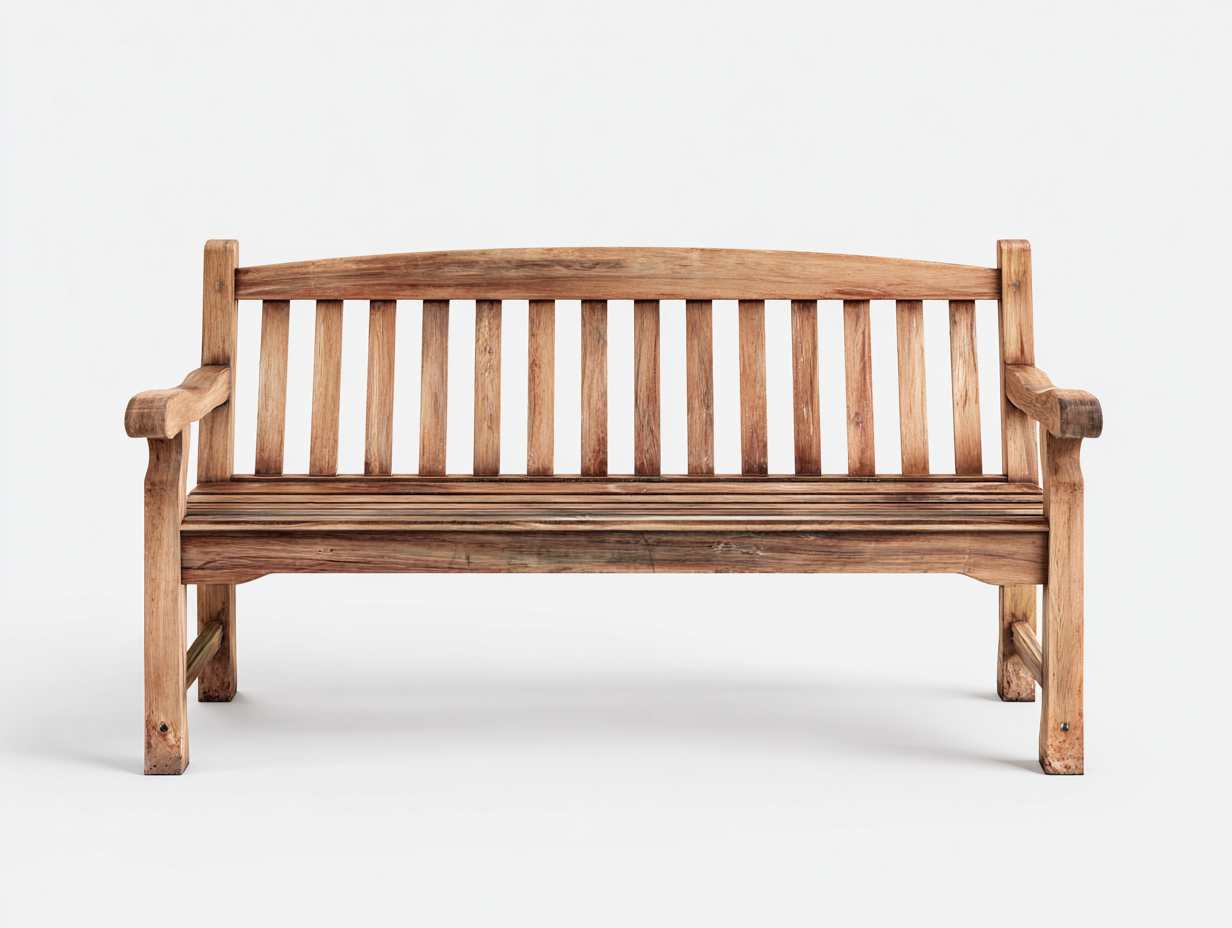 Outdoor Bench solid wood classic slatted design 160x62x88 cm - natural wood - garden seating-Denmymart