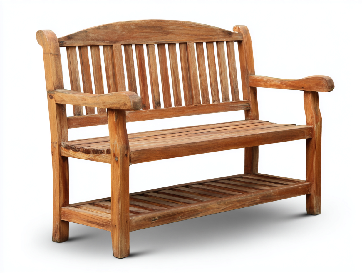 Outdoor Bench Solid Wood Construction 120x60x85 cm - Brown - Garden Patio Seating-Denmymart