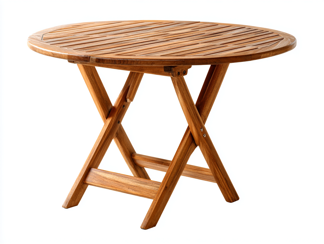 Garden Table solid wood folding design 80x80x75 cm - natural wood - outdoor dining-Sofauphub