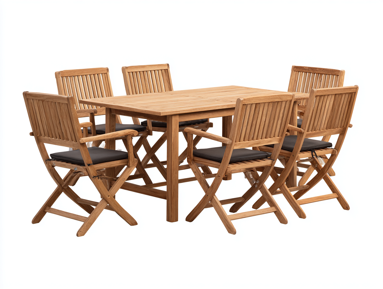 Outdoor Dining Set Solid Wood Construction 180x90x75 cm - Brown - Garden Dining Furniture-Sofauphub