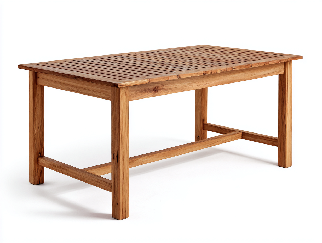 Garden Table Solid Wood Construction 180x90x75 cm - Brown - Outdoor Dining Furniture-Sofauphub