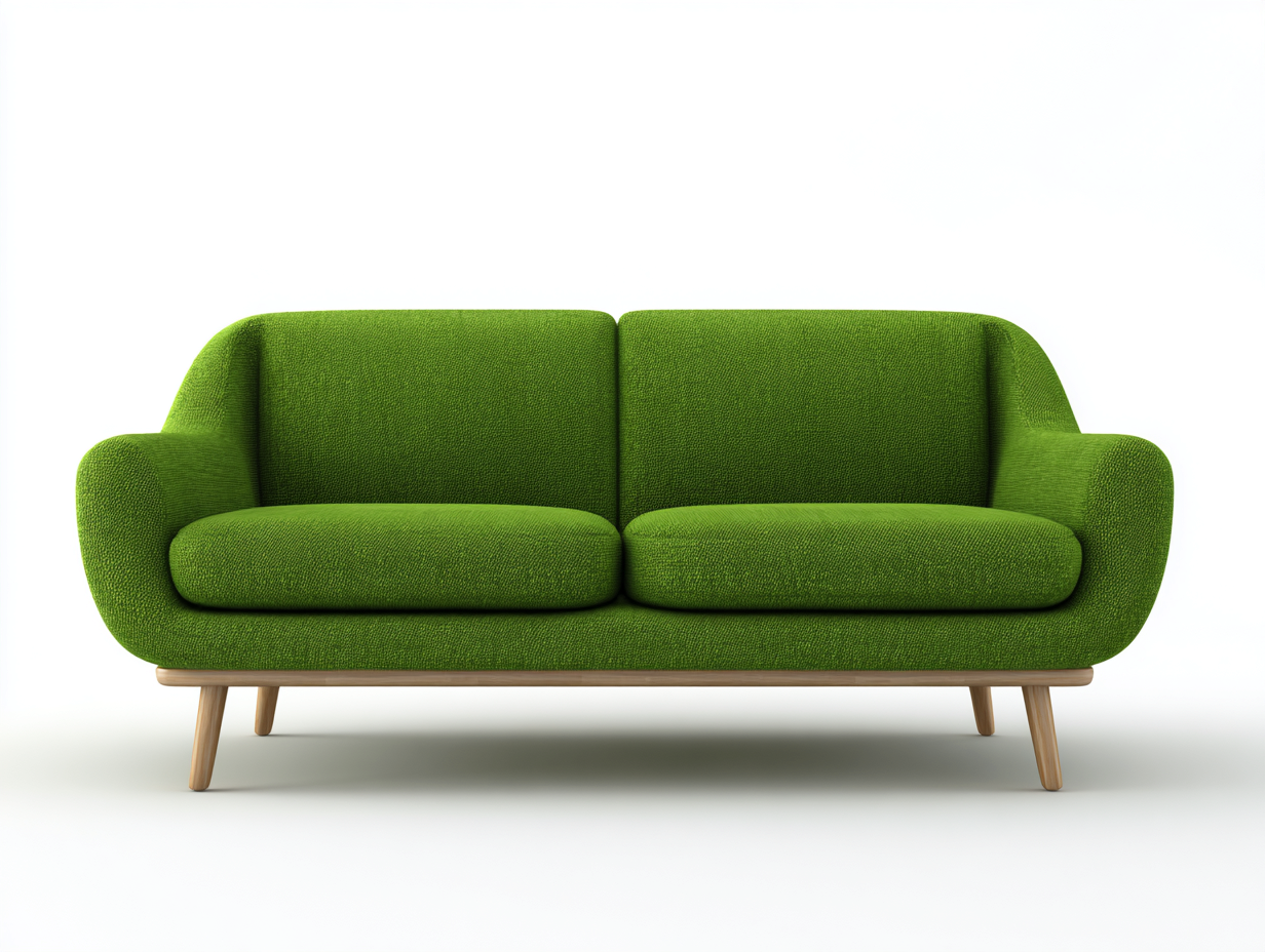 2 Seater Sofa Fabric Upholstery Compact Design 170x85x78 cm - Green - Modern Living Room Style-Bamboogetio