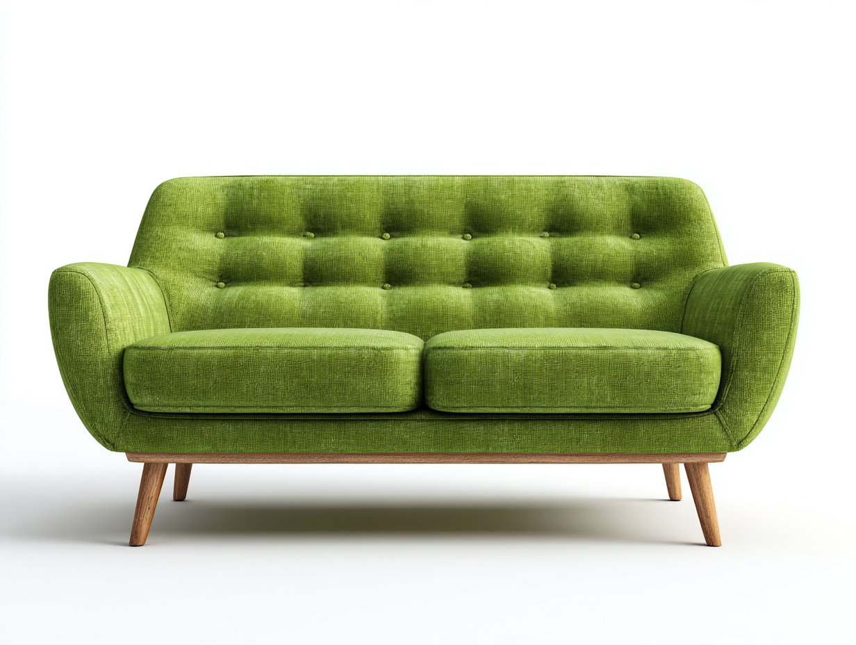 2 Seater Sofa fabric upholstery 165x85x80 cm - green - modern compact seating design-Bamboogetio