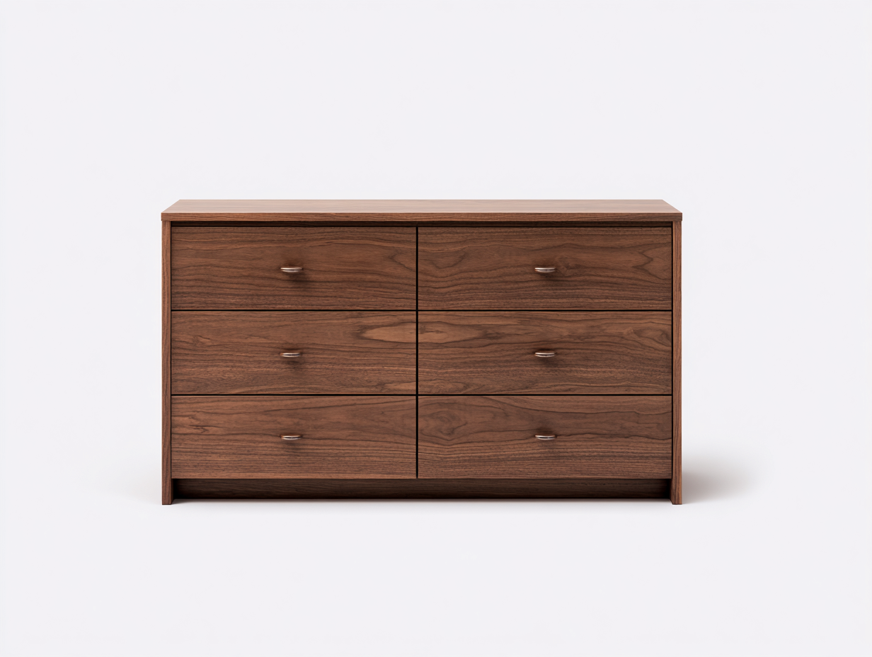 Bedside Drawers Solid Wood Storage Design 120x45x75 cm - Walnut Brown - Modern Bedroom Style-Bamboogetio