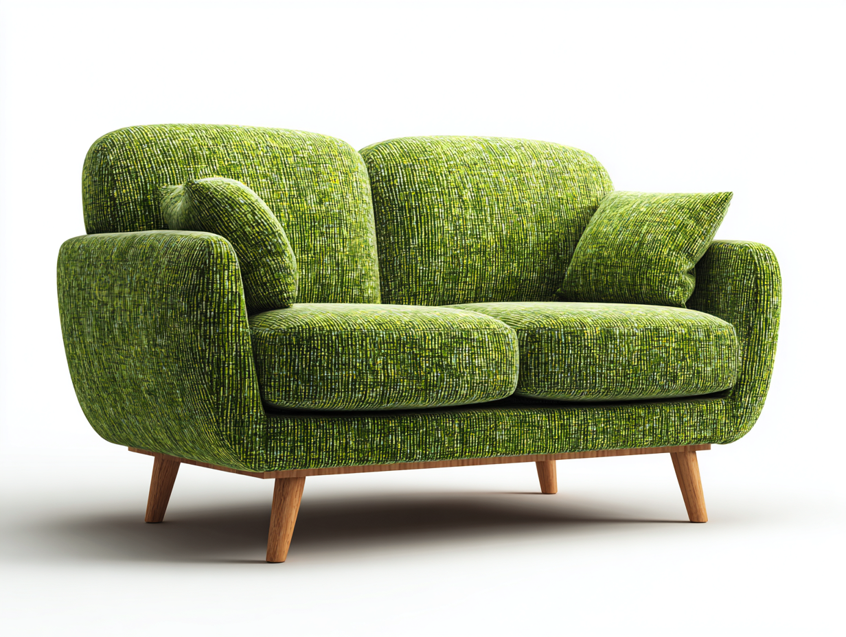 2 Seater Sofa Fabric Upholstery 155x90x85 cm - Green - Modern Living Room Seating-Bamboogetio