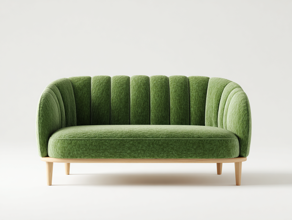 2 Seater Sofa - Fabric Upholstery 150x80x75 cm - Green - Modern Living Room Design-Bamboogetio