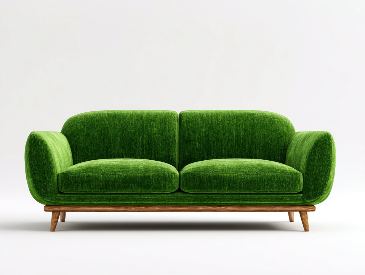 2 Seater Sofa fabric upholstered 180x90x85 cm - green - modern living room seating-Bamboogetio