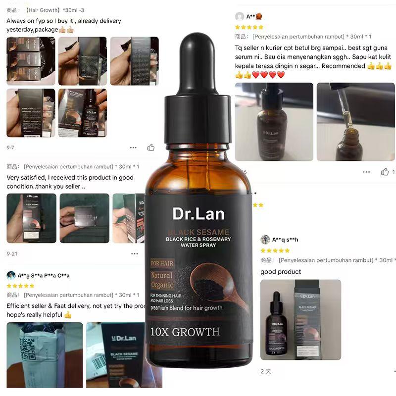 Serum Rambut, Mengandungi Bahan Semulajadi, Diluluskan FDA, Ginseng dan Bijan Hitam Mencegah Rambut Gugur dan Menggalakkan Pertumbuhan Rambut, Penyuburan Dalam, Melegakan Gatal Kulit Kepala, Bahan Organik Semulajadi, Pati Pertumbuhan Rambut