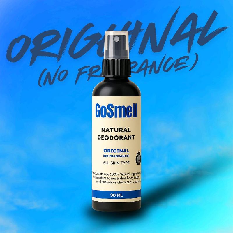 Spray Deodoran Semula Jadi GOSMELL Untuk Hilang Bau Ketiak Badan dan Kaki, 90ML go smell deodorant natural semburan deodarant