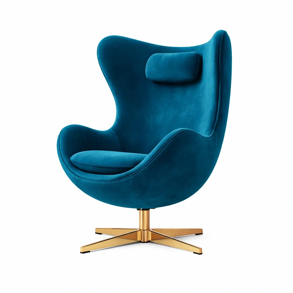 Modern Swivel Lounge Chair C Blue-modapave
