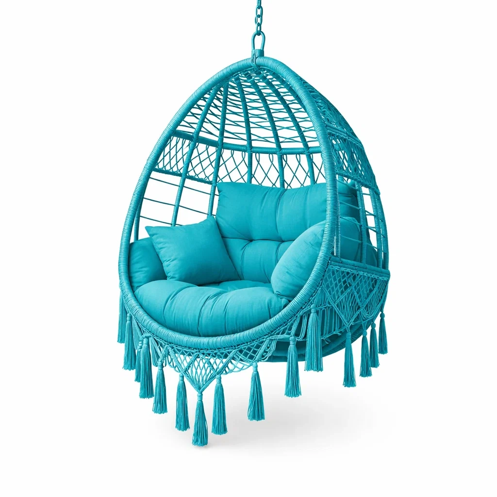 Hanging Egg Chair with Cushion C Blue-modapave
