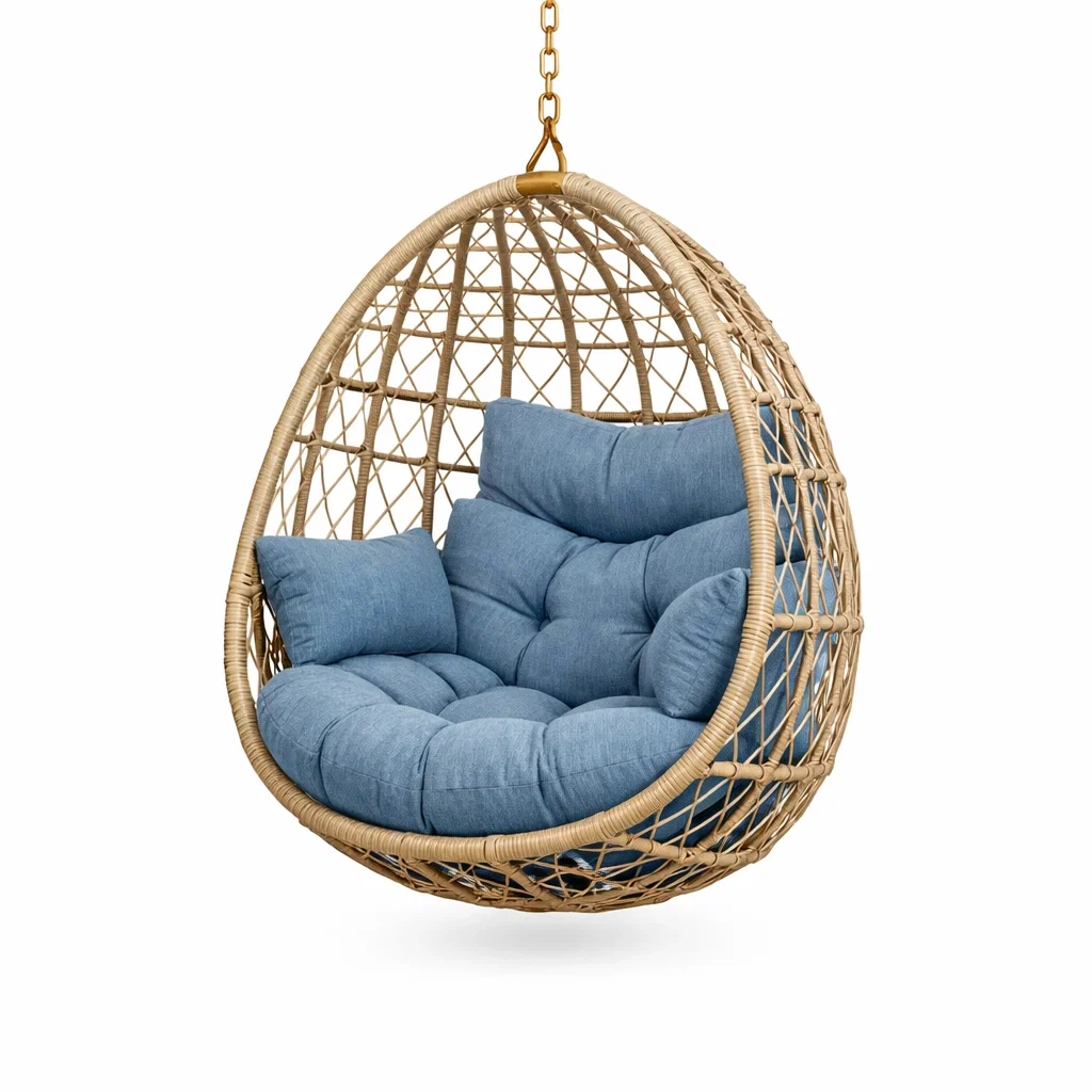 Hanging Egg Chair with Cushion C Natural Wood-modapave