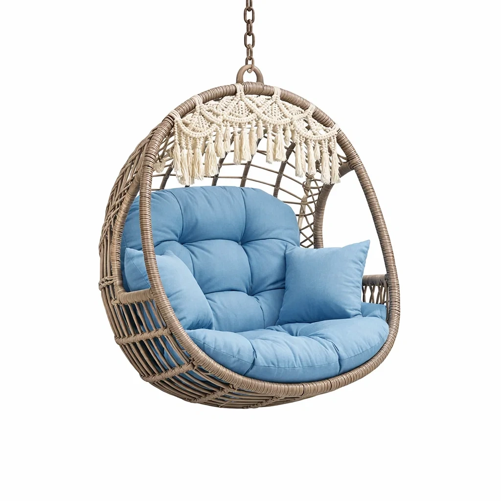 Hanging Egg Chair with Cushion C Natural Wood-modapave