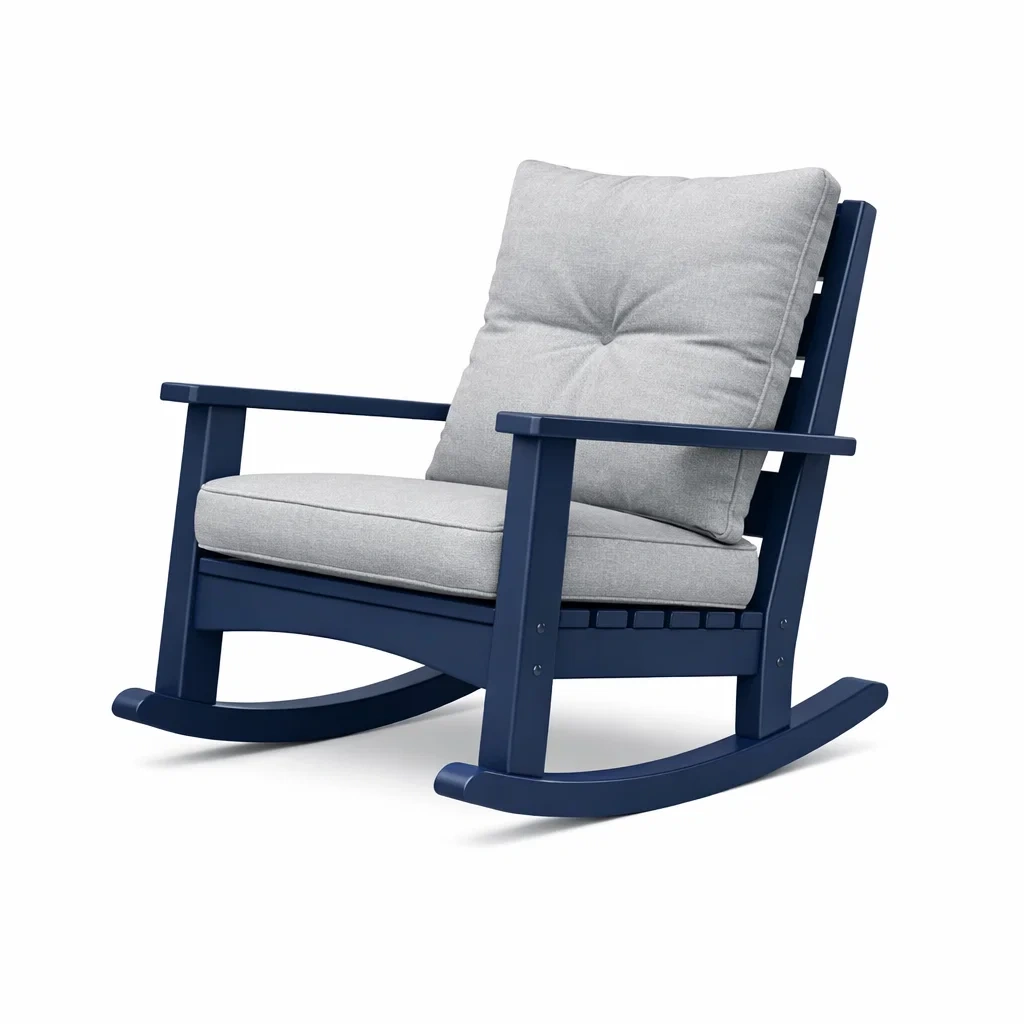 Outdoor Rocking Lounge Chair with Cushion C Grey-modapave