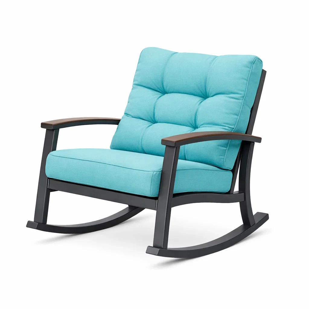 Outdoor Rocking Chair with Cushion C Turquoise-modapave