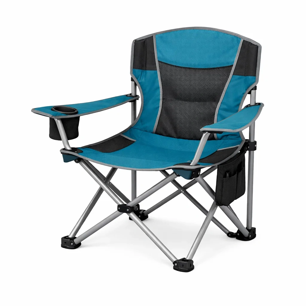 Foldable Camping Chair with Cup Holder C Teal-pinepylon