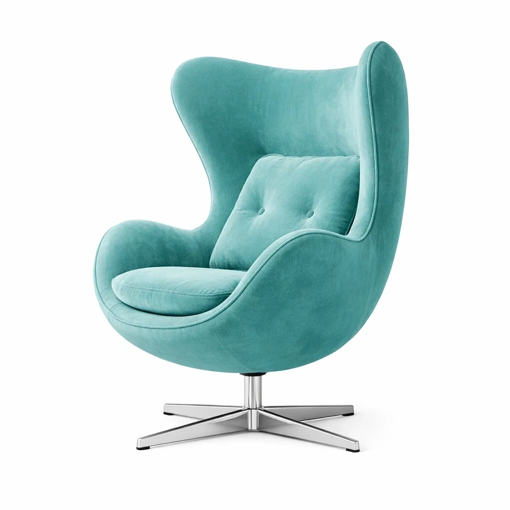 Egg Lounge Chair Teal Velvet-easeenvoy