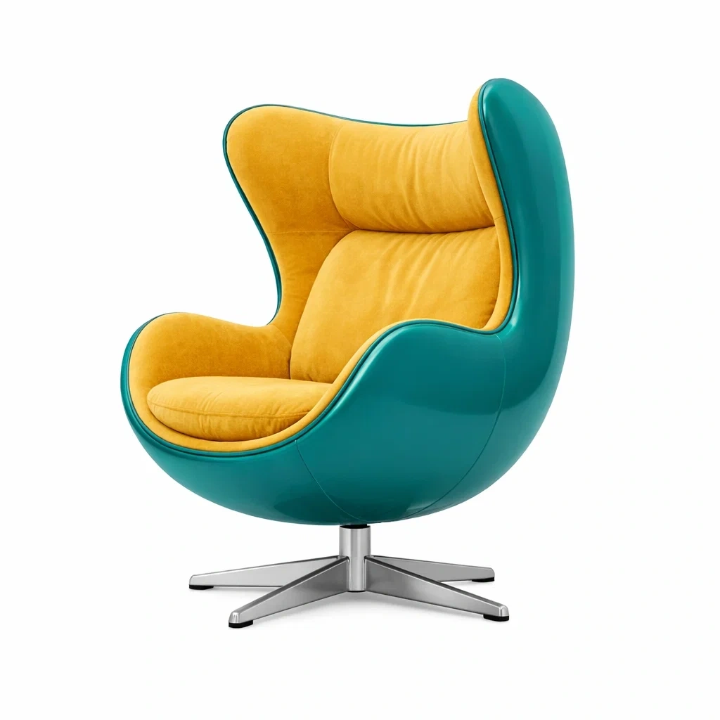 Egg Lounge Chair Teal Velvet-easeenvoy