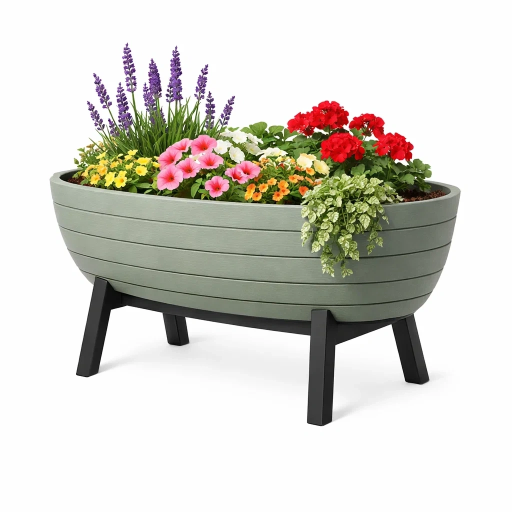 Raised Garden Planter Sage Green-easeenvoy