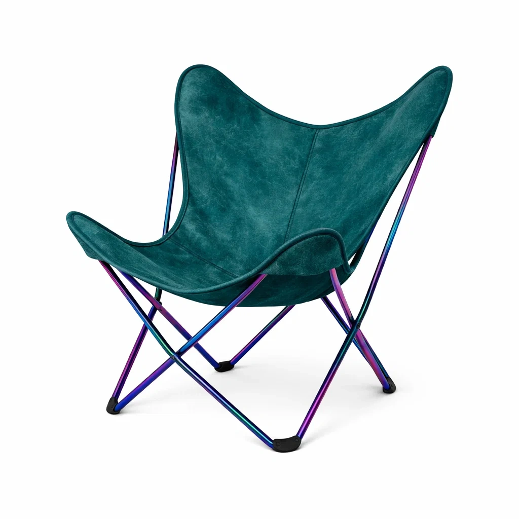 Outdoor Butterfly Lounge Chair-Teal Statement Frame-furnifont