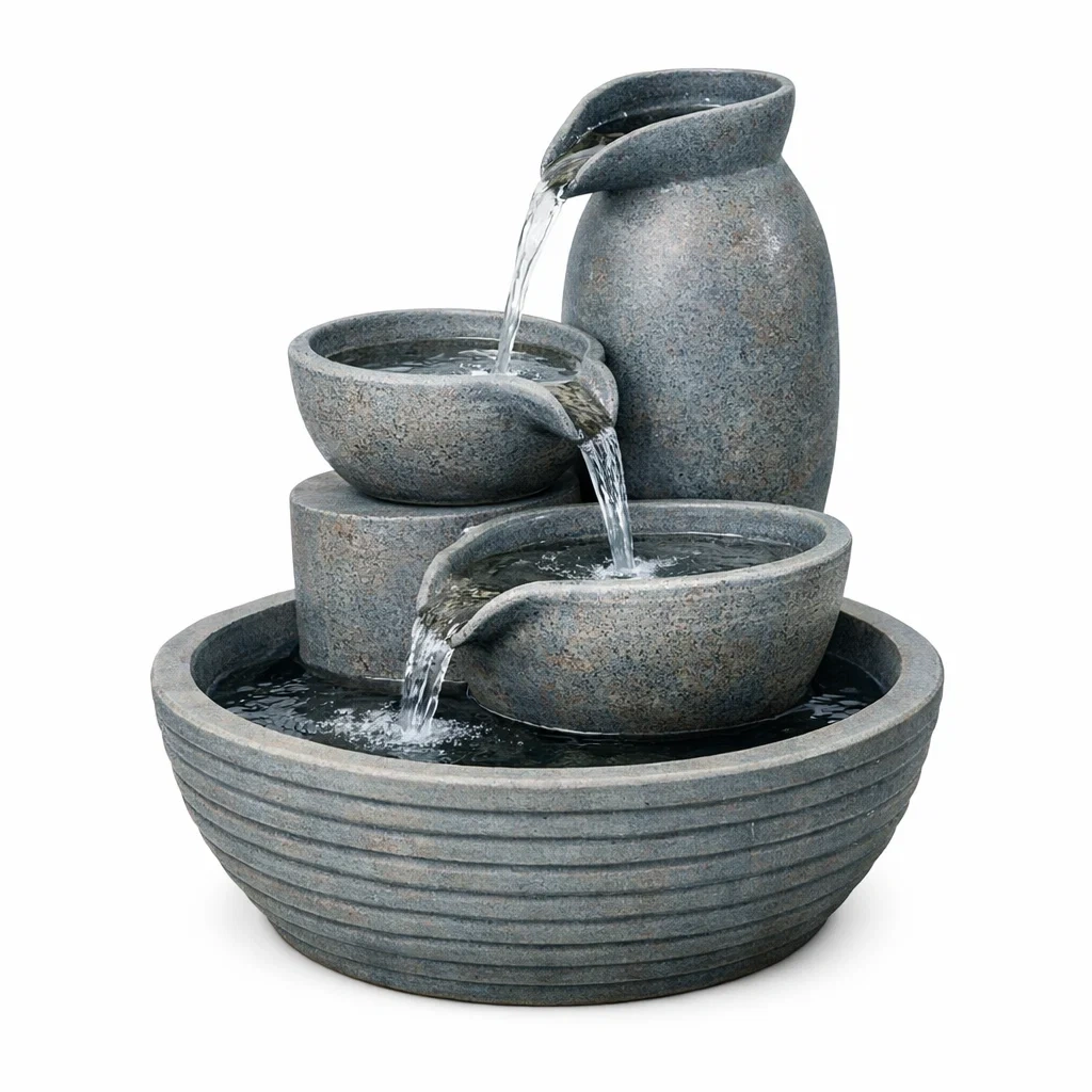 Cascading Stone Bowl Water Fountain-furnifont