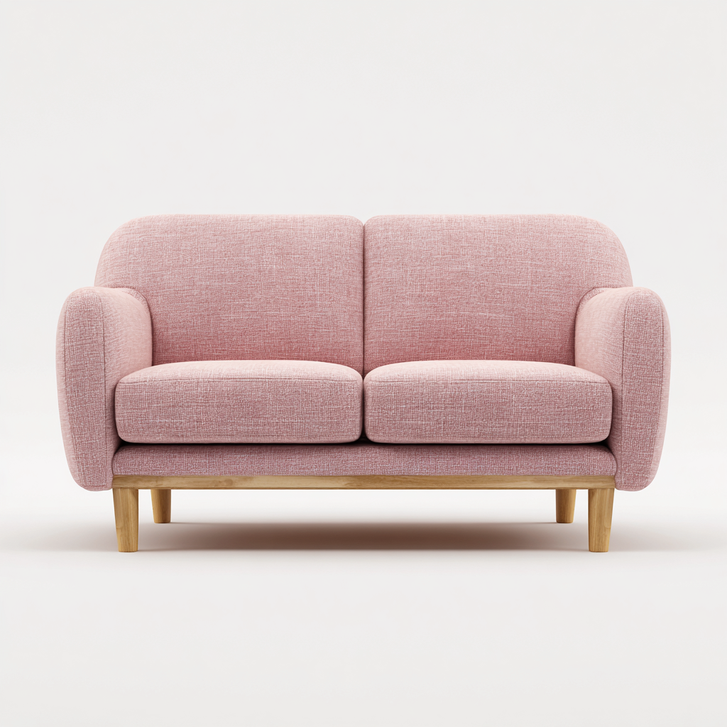 2 Seater Sofa Fabric Upholstered 150x80x85 cm - Pink - Modern Living Room Design-Havengetshop