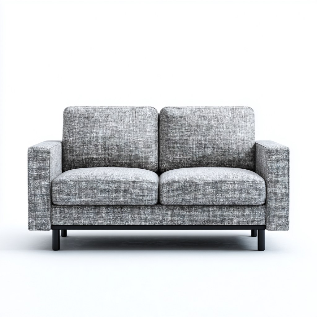 2 Seater Sofa fabric upholstered 155x88x82 cm - light grey - contemporary living room seating-Havengetshop