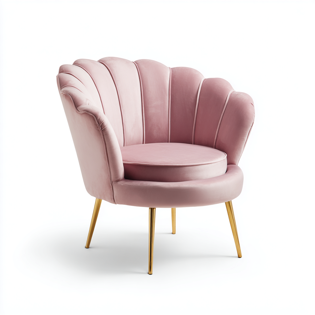 Armchair velvet upholstery 74x72x80 cm - pink - modern living room design-Havengetshop