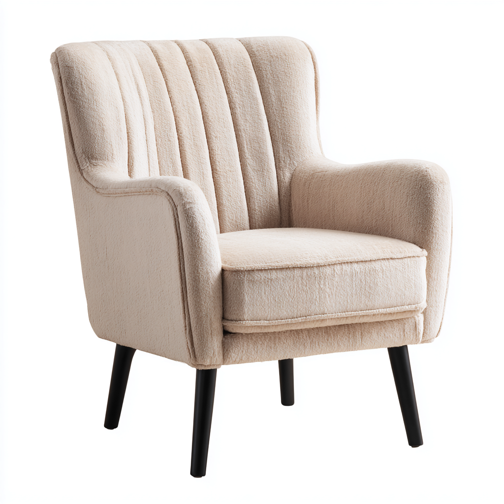 Armchair fabric upholstery 78x80x86 cm - beige - modern living room design-Havengetshop