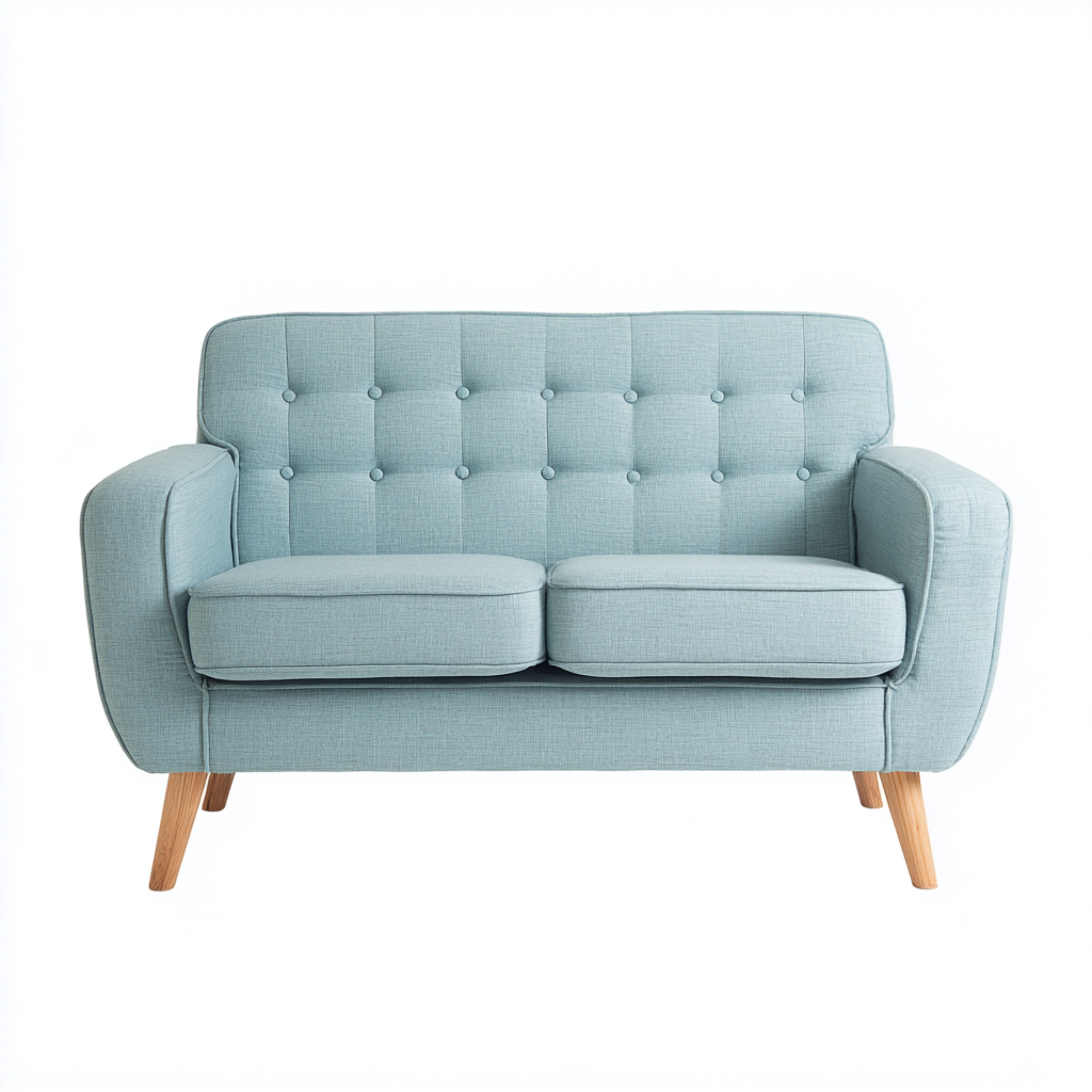 2 Seater Sofa Fabric Upholstered 150x85x85 cm - Blue - Modern Living Room Seating-Havengetshop
