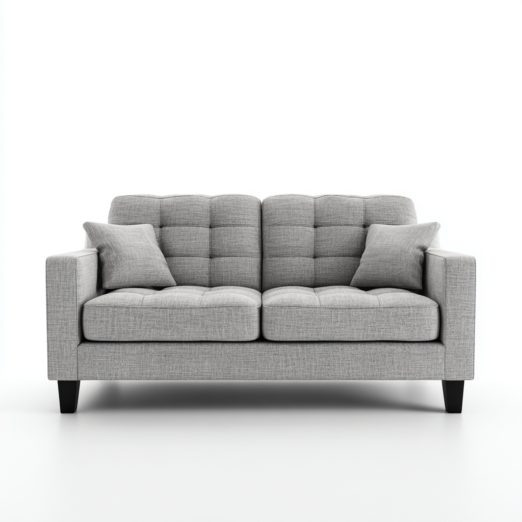 2 Seater Sofa Fabric Upholstery 170x92x88 cm - Light Grey - Modern Living Room Design-Havengetshop