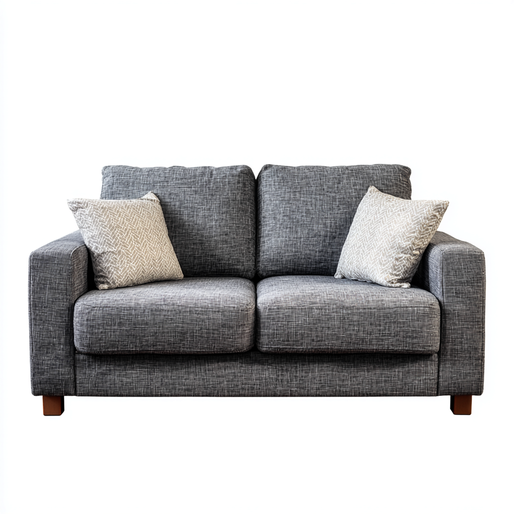 2 Seater Sofa fabric upholstered 160x90x85 cm - grey - modern living room seating-Havengetshop