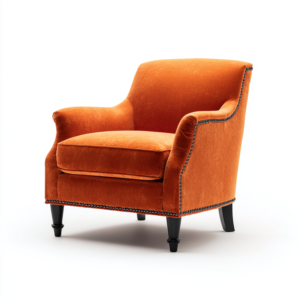 Armchairs velvet upholstered 80x85x90 cm - orange - classic accent seating-Havengetshop