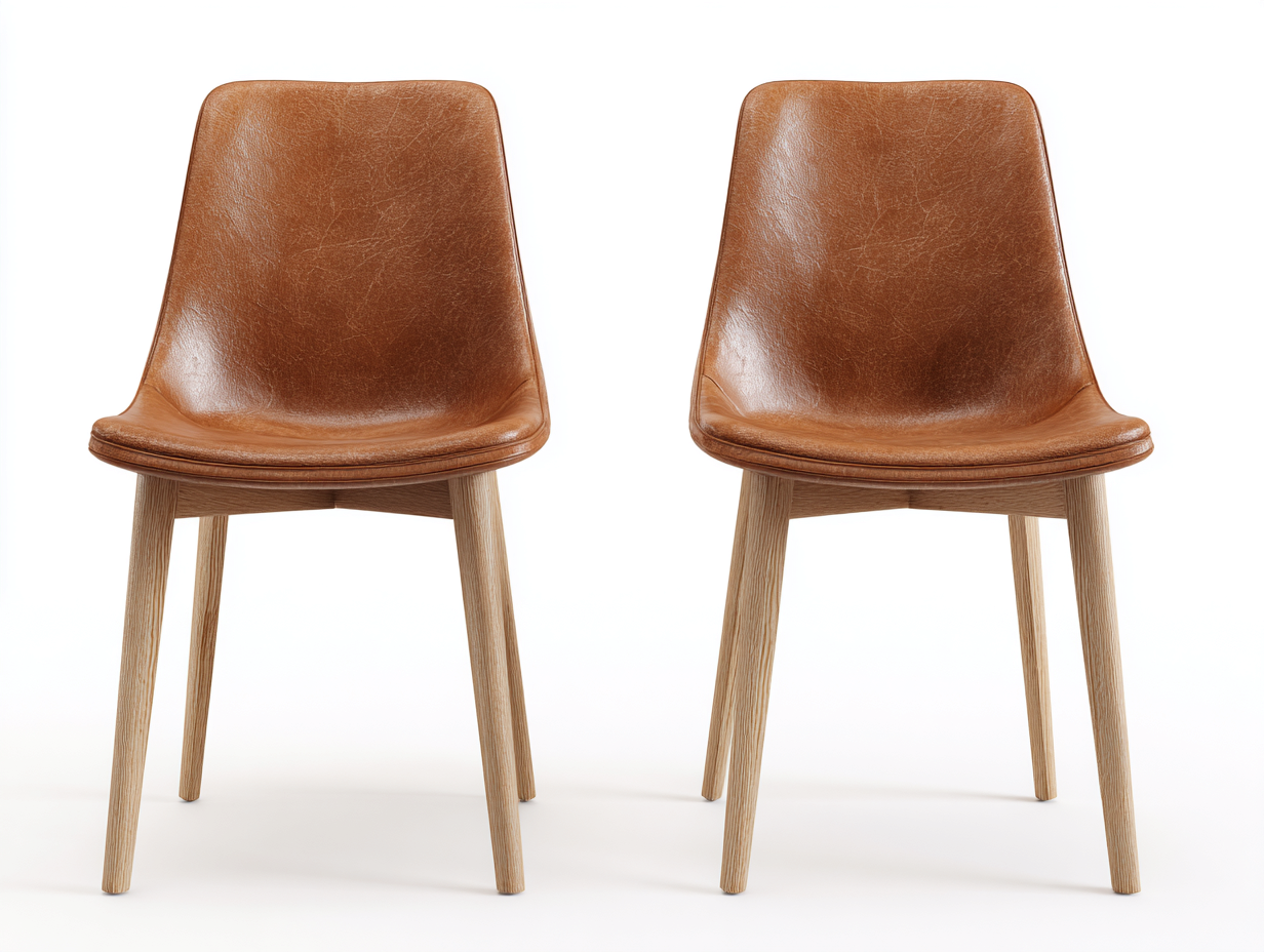 Dining Chair upholstered wooden dining chair set of 2 47x55x83 cm - brown - modern dining seating design-Sofagoio