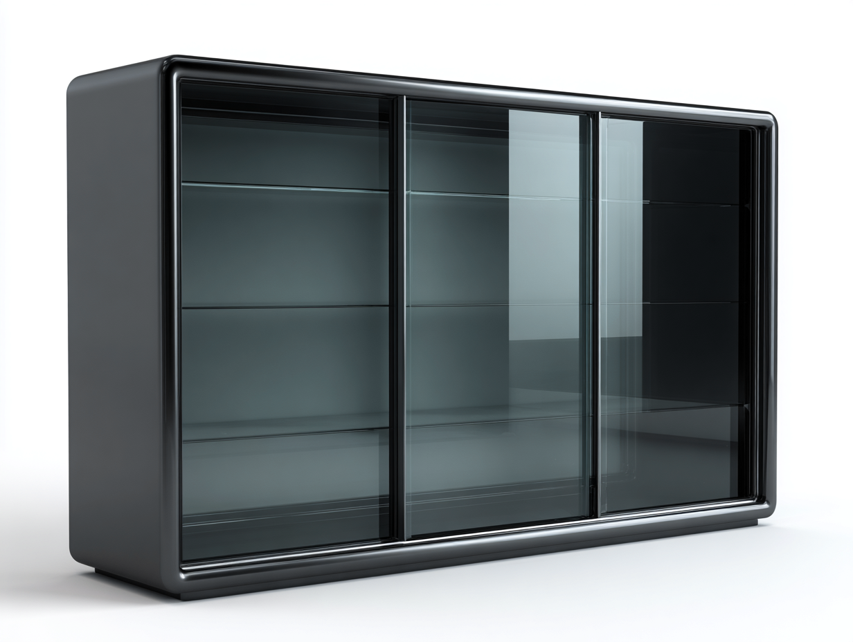 Display Cabinet Glass Sliding Doors 180x40x90 cm - Black - Modern Design-Sofagoio