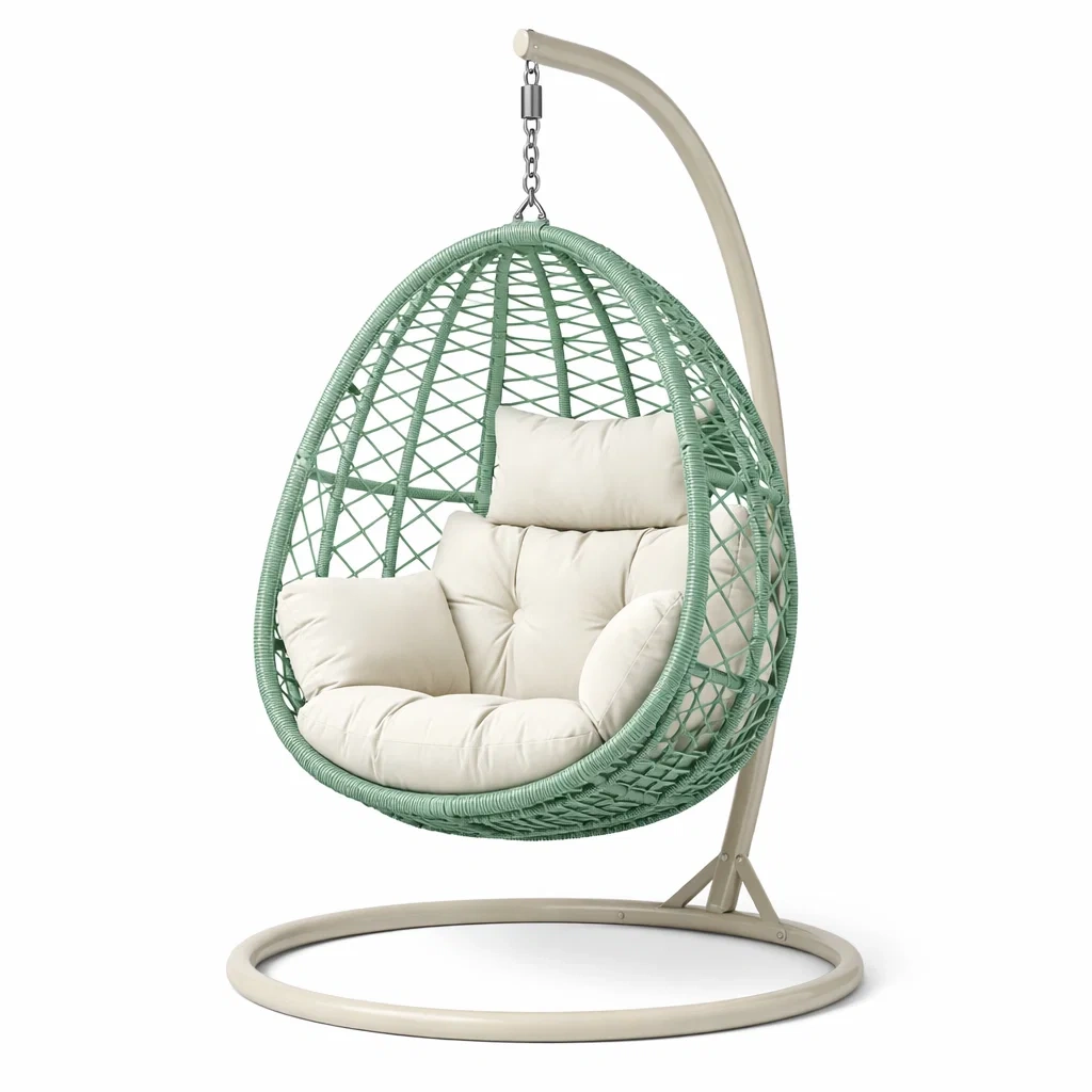Hanging Egg Chair with Stand Mint Green-formfocal