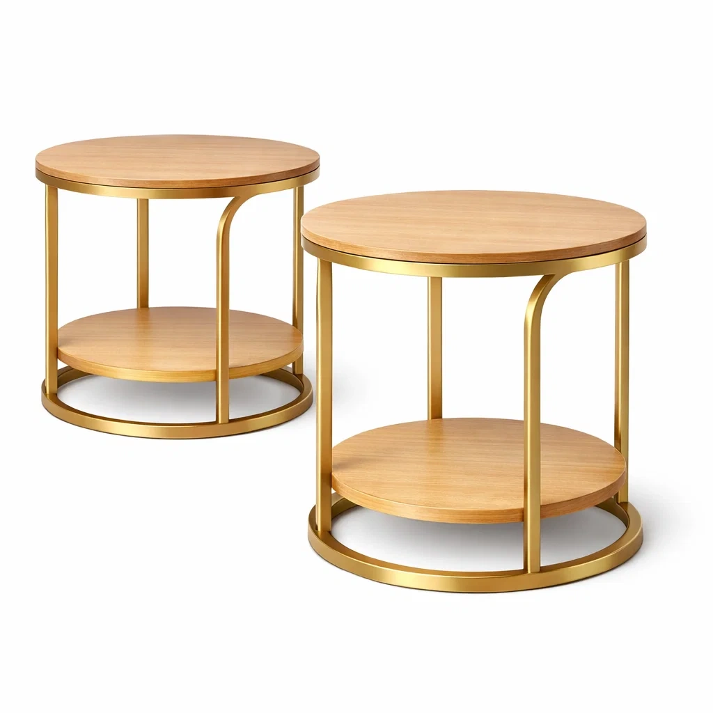 Round Side Table Set with Open Frame-formfocal