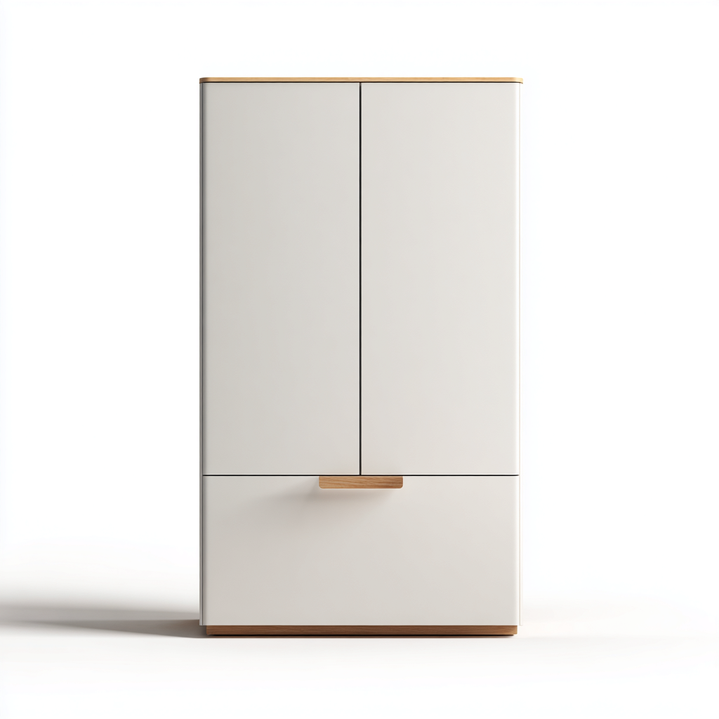 Wardrobes Engineered Wood 90x55x190 cm - White-Natural - Modern Bedroom Storage-Nestupbay