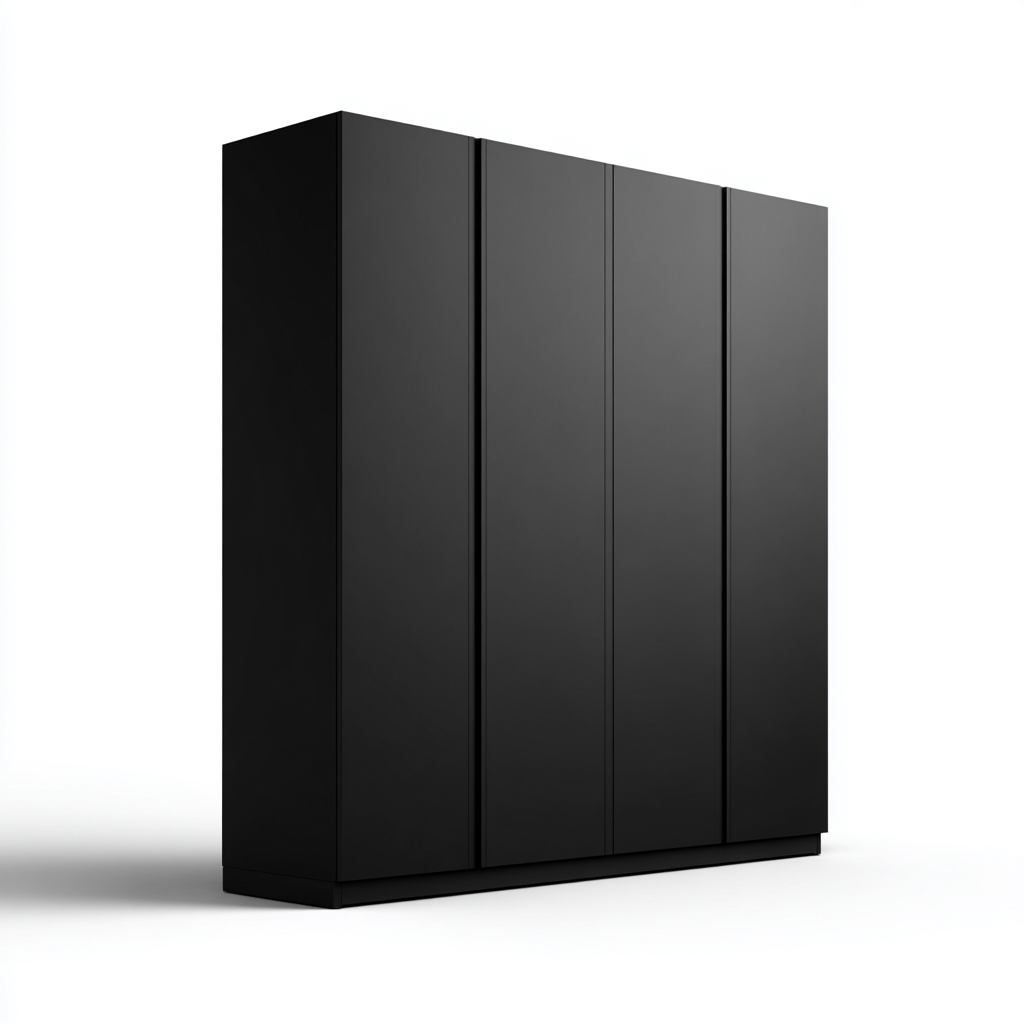 Wardrobes Modern Panel Design 200x60x210 cm - Black - Contemporary Bedroom Storage-Nestupbay