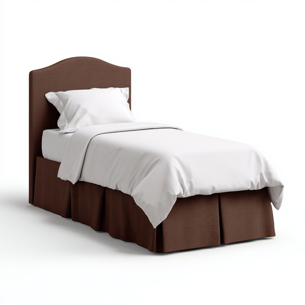 Single Beds fabric upholstered 200x100x110 cm - brown - classic bedroom comfort-Nestupbay
