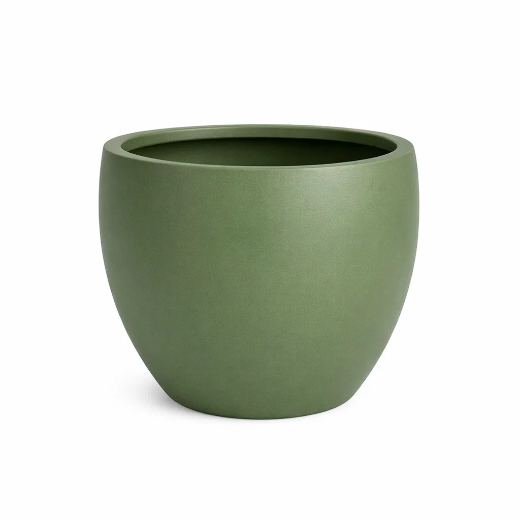 Modern Round Outdoor Planter Sage Green-furnigrit