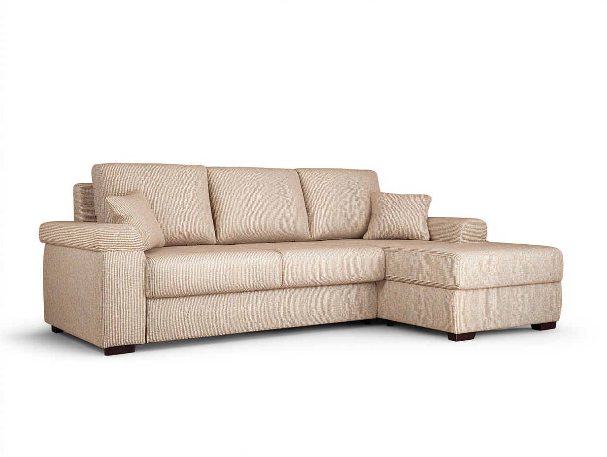 Corner Sofa fabric upholstery 260x160x82 cm - beige - modern comfort design-Havengetden
