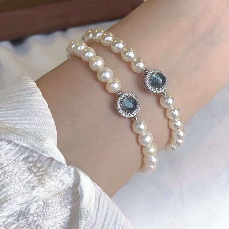 Aquamarine Pearl Set | 925 Sterling Silver