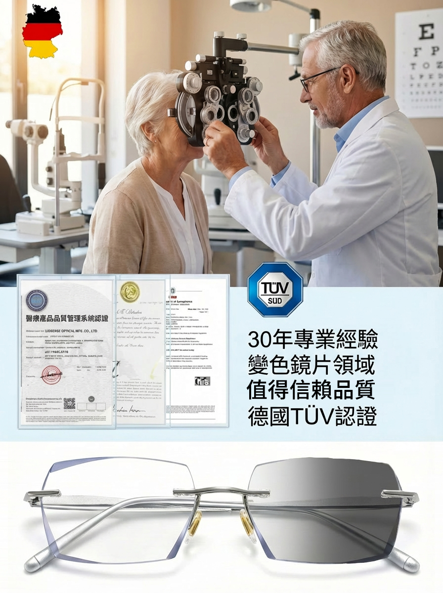 【設計師聯合打造】滿天星智慧變焦變色老花眼鏡