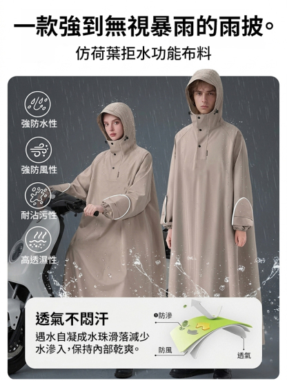 【暴雨不濕】加長防暴雨護手雨衣