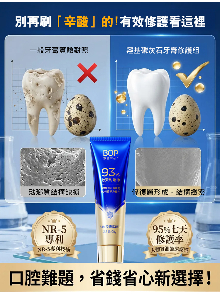 封堵促生羥基磷灰石修護牙膏