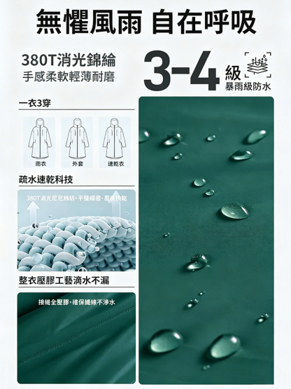 【暴雨不濕】加長防暴雨護手雨衣